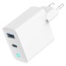 Зарядное устройство Gembird 1xUSB-C PD30W + 1xUSB QC3.0 LED white (TA-UC-PDQC30L-W-01)
