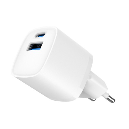 Зарядное устройство Gembird 1xUSB-C PD20W + 1xUSB QC3.0 white (TA-UC-PDQC20-W-01)