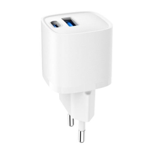 Зарядное устройство Gembird 1xUSB-C PD20W + 1xUSB QC3.0 white (TA-UC-PDQC20-W-01)