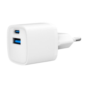 Зарядное устройство Gembird 1xUSB-C PD20W + 1xUSB QC3.0 white (TA-UC-PDQC20-W-01)