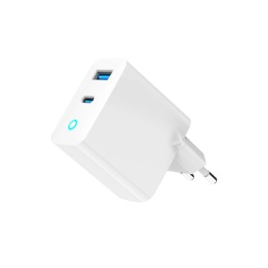 Зарядное устройство Gembird 1xUSB-C PD45W + 1xUSB QC3.0 white (TA-UC-PDQC45L-W-01)