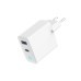 Зарядное устройство Gembird 1xUSB-C PD45W + 1xUSB QC3.0 white (TA-UC-PDQC45L-W-01)