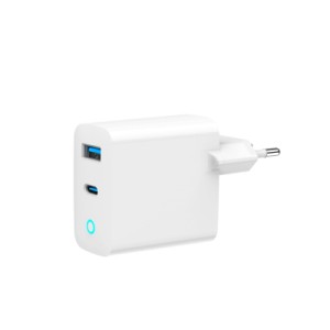 Зарядное устройство Gembird 1xUSB-C PD45W + 1xUSB QC3.0 white (TA-UC-PDQC45L-W-01)