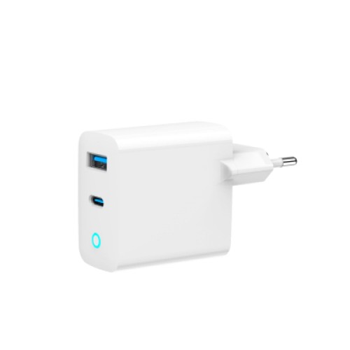Зарядное устройство Gembird 1xUSB-C PD45W + 1xUSB QC3.0 white (TA-UC-PDQC45L-W-01)