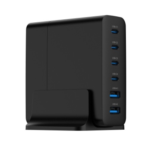 Зарядное устройство Gembird 4xUSB-C PD25W + 2xUSB QC3.0 18W black (TA-UC-2A4C-PD75-01-BK)