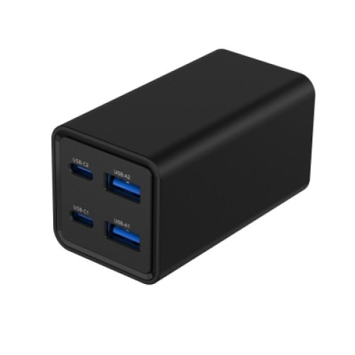 Зарядное устройство Gembird 2xUSB-C PD65W + 2xUSB QC3.0 30W black (TA-UC-2A2C-PD65-01-BK)