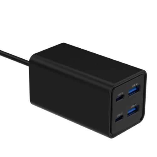 Зарядное устройство Gembird 2xUSB-C PD65W + 2xUSB QC3.0 30W black (TA-UC-2A2C-PD65-01-BK)