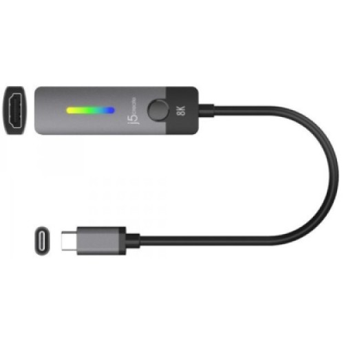 Переходник USB-C M to HDMI F 8K 60Hz LED RGB J5create (JCA157-N)