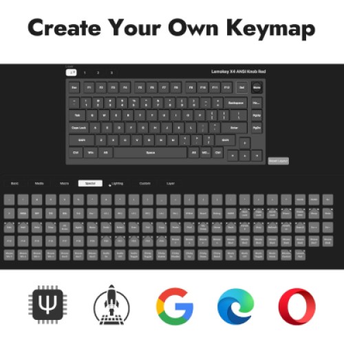 Клавиатура Lemokey Keychron X4 Red LED USB Black (X4-A1-UA)