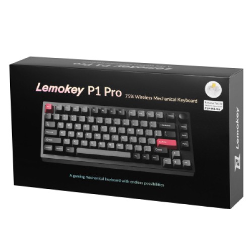 Клавиатура Lemokey P1 Pro Super Banana RGB Wireless/Bluetooth/USB Carbon Black (P1P-M4-UA)