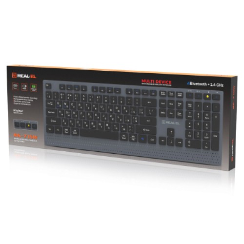 Клавиатура REAL-EL RK-715W Wireless/Bluetooth Black/Gray (EL123100051)
