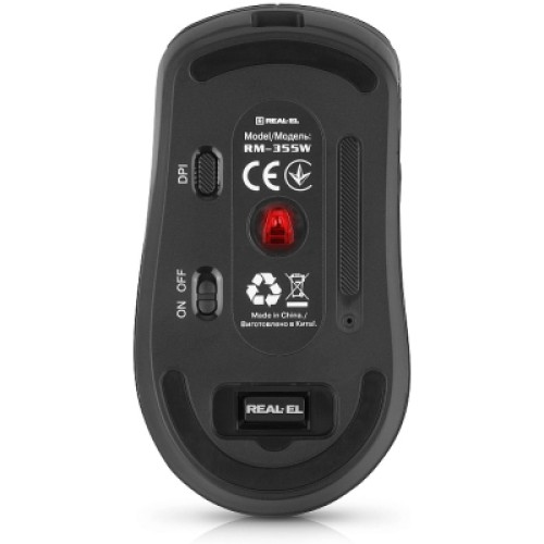 Мышка REAL-EL RM-355W Wireless Black (EL123200054)