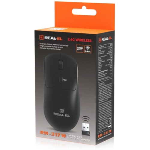 Мышка REAL-EL RM-317W Wireless Black (EL123200052)