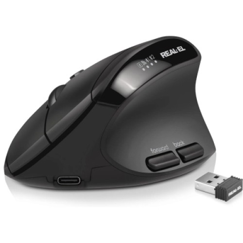 Мышка REAL-EL RM-490W Wireless/Bluetooth Black (EL123200058)