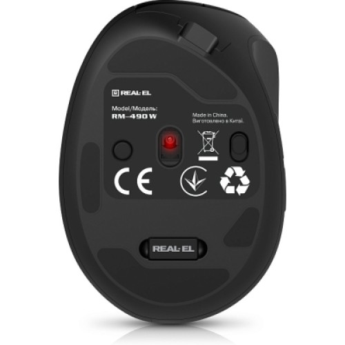 Мышка REAL-EL RM-490W Wireless/Bluetooth Black (EL123200058)