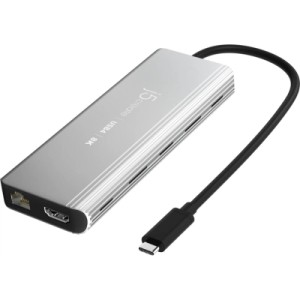 Концентратор J5create USB-С 6-in-1 2xUSB 3.2 + USB-C PD 100W + USB-C + HDMI 8K + RJ45 2.5Gbps aluminum (JCD403-N)