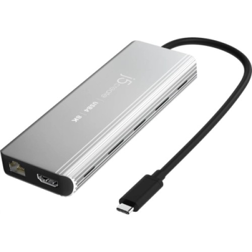 Концентратор J5create USB-С 6-in-1 2xUSB 3.2 + USB-C PD 100W + USB-C + HDMI 8K + RJ45 2.5Gbps aluminum (JCD403-N)