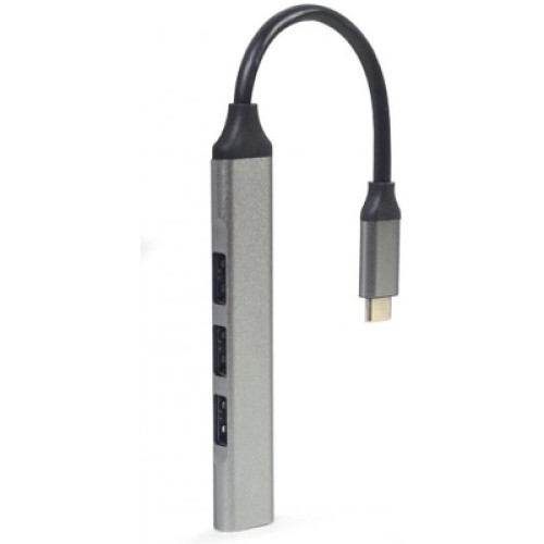 Концентратор Gembird USB-C to 1xUSB 3.1 + 3xUSB 2.0 silver (UHB-CM-U3P1U2P3-03)