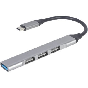 Концентратор Gembird USB-C to 1xUSB 3.1 + 3xUSB 2.0 silver (UHB-CM-U3P1U2P3-03)