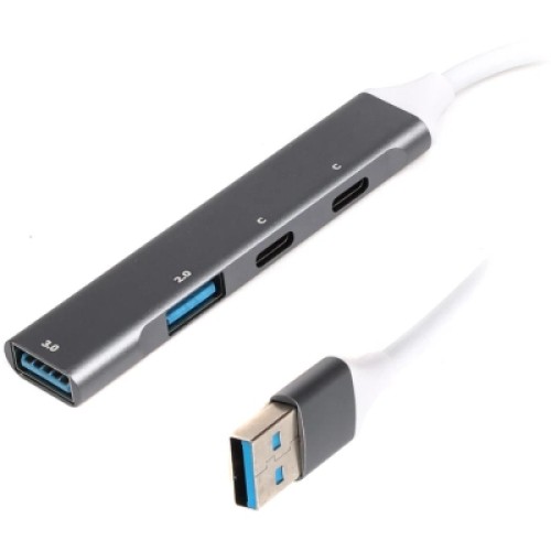 Концентратор Maxxter USB 3.0 to 1xUSB 3.0 + 1xUSB 2.0 + 2xUSB-C (HU3A-4P-03)