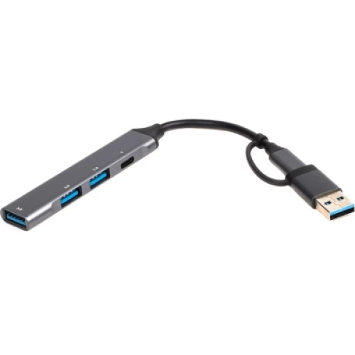 Концентратор Maxxter USB-C + USB-A to 1xUSB 3.0 + 2xUSB 2.0 + 1xUSB-C (HU3C-4P1CN-01)