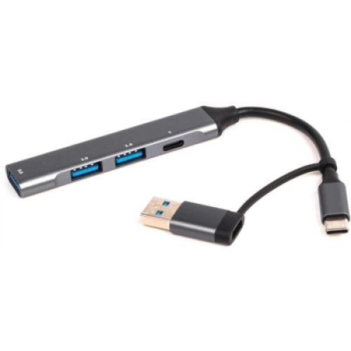 Концентратор Maxxter USB-C + USB-A to 1xUSB 3.0 + 2xUSB 2.0 + 1xUSB-C (HU3C-4P1CN-01)