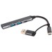 Концентратор Maxxter USB-C + USB-A to 1xUSB 3.0 + 2xUSB 2.0 + 1xUSB-C (HU3C-4P1CN-01)