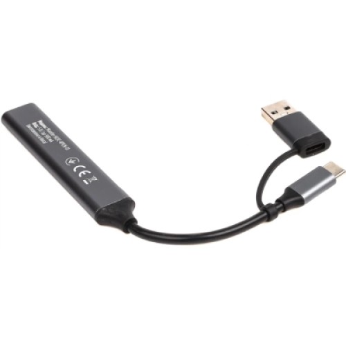 Концентратор Maxxter USB-C + USB-A to 1xUSB 3.0 + 2xUSB 2.0 + 1xUSB-C (HU3C-4P1CN-01)