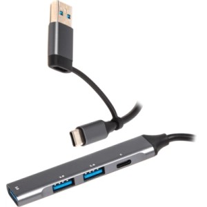 Концентратор Maxxter USB-C + USB-A to 1xUSB 3.0 + 2xUSB 2.0 + 1xUSB-C (HU3C-4P1CN-01)