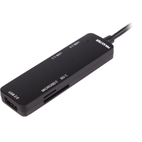 Концентратор Maxxter USB-C to 1xUSB 3.0 + 2xUSB 2.0 + SD/TF (HU3C-3PTF-01)