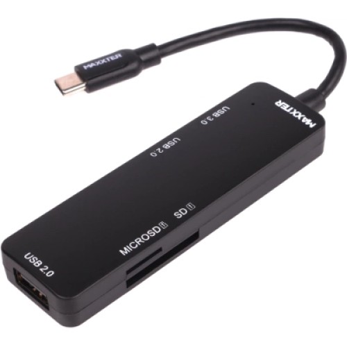 Концентратор Maxxter USB-C to 1xUSB 3.0 + 2xUSB 2.0 + SD/TF (HU3C-3PTF-01)