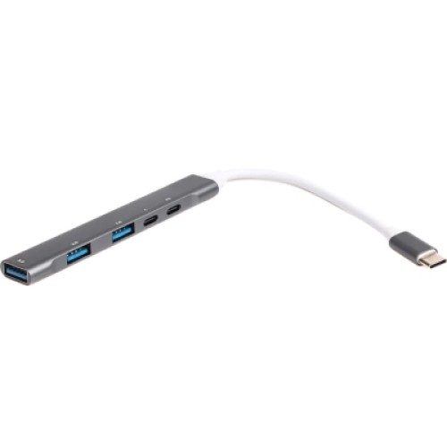 Концентратор Maxxter USB-C to 1xUSB 3.0 + 2xUSB 2.0 + 1xUSB-C PD100W + 1xUSB-C (HU3C-4P1PD-01)