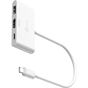 Концентратор J5create USB-C 3-in-1 HDMI + USB + USB-C PD white (JCA399-N)