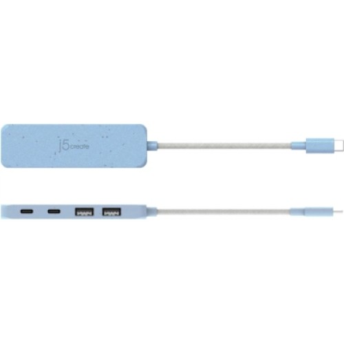 Концентратор J5create USB-C to 2xUSB-A + 2xUSB-C 3.2 10Gbps cyan (JCH342EC-N)