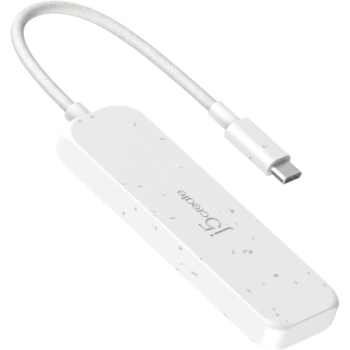 Концентратор J5create USB-C to 4xUSB-A 3.2 10Gbps white (JCH341EW-N)