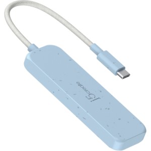 Концентратор J5create USB-C to 4xUSB-A 3.2 10Gbps cyan (JCH341EC-N)