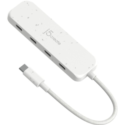 Концентратор J5create USB-C to 4xUSB-C 3.2 10Gbps white (JCH345EW-N)