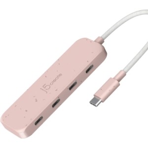 Концентратор J5create USB-C to 4xUSB-C 3.2 10Gbps rose (JCH345ER-N)