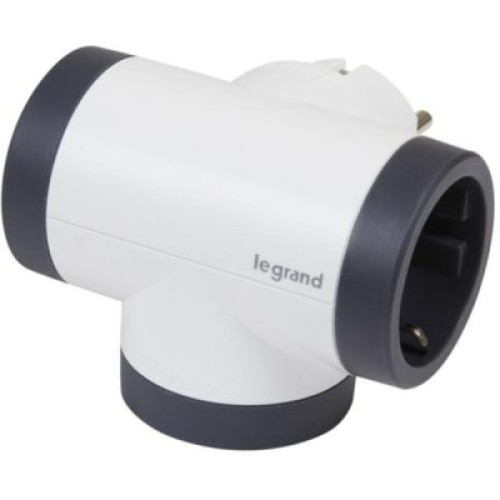 Сетевой разветвитель LEGRAND ПРЕМІУМ поворотний 3х2К+З бокові розетки, колір Білий/Чорний (694521)