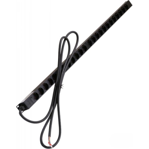 Силовой блок 0U 24 роз. нем. станд., 32А, с индикат., шнур 3х4мм2, 3 м Kingda (KD-PDU-EU-1U-24P)