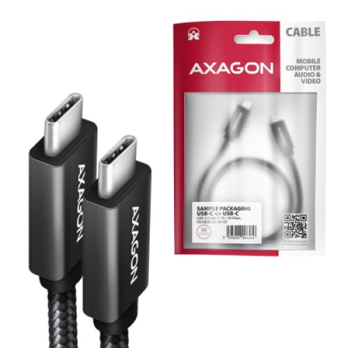 Дата кабель USB-C to USB-C 1.0m USB 3.2 Gen 2 PD 100W 5A 4K black AXAGON (BUCM32-CM10AB) Дата кабель USB-C to USB-C 1.0m USB 3.2 Gen 2 PD 100W 5A 4K black AXAGON (BUCM32-CM10AB)