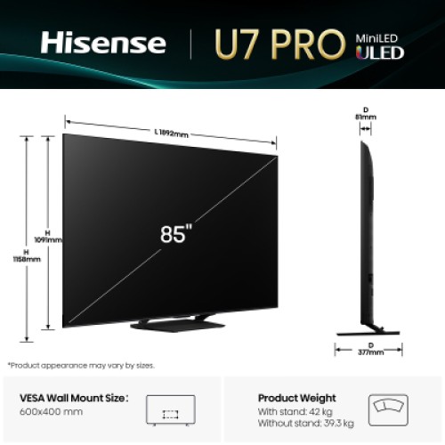 Телевизор Hisense 85U7Q PRO Телевизор Hisense 85U7Q PRO