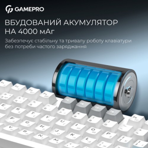 Клавиатура GamePro Asgard Ragnar Wireless/Bluetooth/USB UA White (MK285WH)