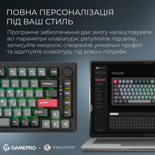 Клавиатура GamePro Asgard Yord Wireless/Bluetooth/USB UA Black (MK266BK)