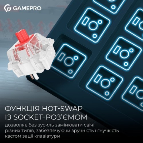 Клавиатура GamePro Asgard Yord Wireless/Bluetooth/USB UA Blue (MK266BL)