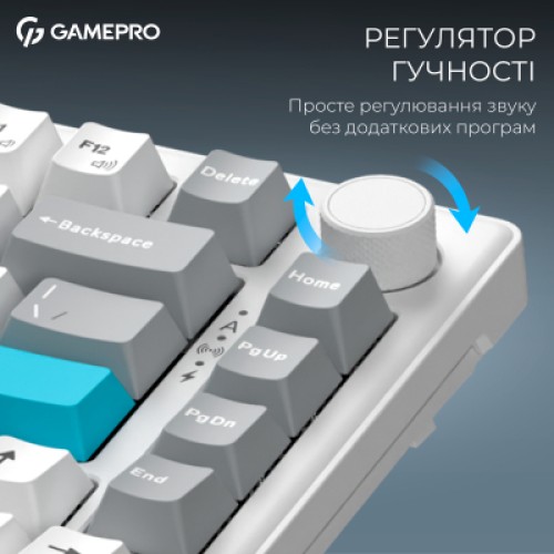 Клавиатура GamePro Asgard Yord Wireless/Bluetooth/USB UA White (MK266WH)