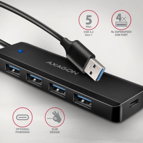 Концентратор AXAGON USB 3.1 to 4xUSB 3.0 black (HUE-C1A) Концентратор AXAGON USB 3.1 to 4xUSB 3.0 black (HUE-C1A)