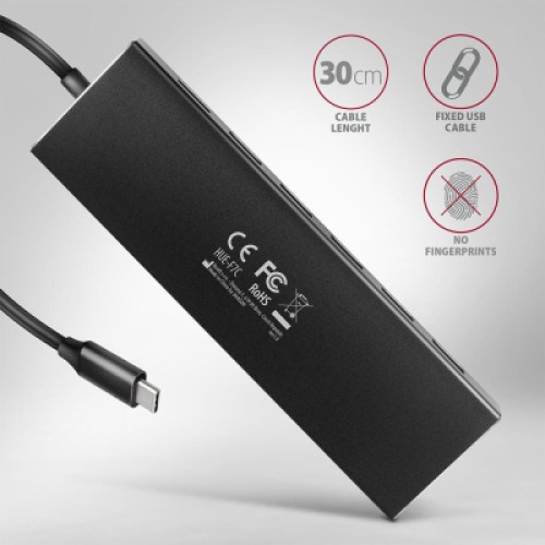 Концентратор AXAGON USB-C to 7xUSB 3.0 black (HUE-F7C) Концентратор AXAGON USB-C to 7xUSB 3.0 black (HUE-F7C)