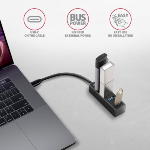 Концентратор AXAGON USB-C to 4xUSB 3.0 0.2m black (HUE-M1C) Концентратор AXAGON USB-C to 4xUSB 3.0 0.2m black (HUE-M1C)