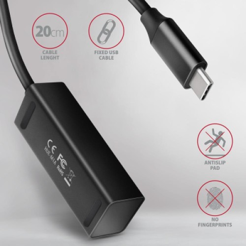 Концентратор AXAGON USB-C to 4xUSB 3.0 0.2m black (HUE-M1C) Концентратор AXAGON USB-C to 4xUSB 3.0 0.2m black (HUE-M1C)
